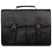 Кожаный портфель Ashwood Leather Gareth dark brown